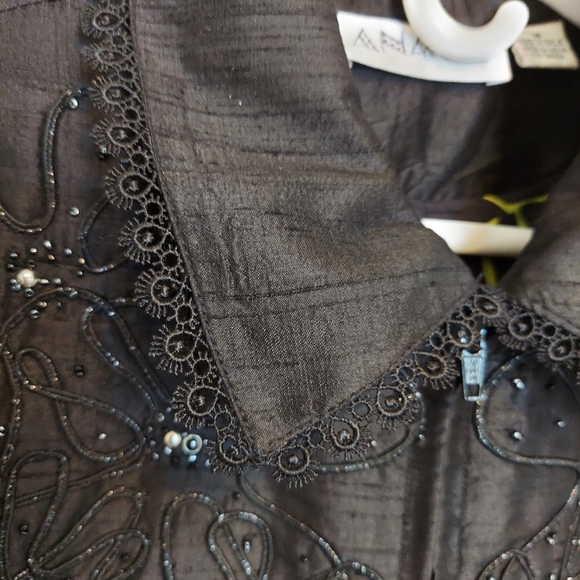 Anage black jacket silk Size Medium - Picture 11 of 15